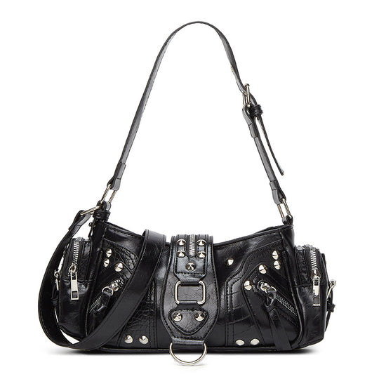 Damen Schultertasche mit exklusivem Nieten-Design und funktionalen Fächern Nord Taschen