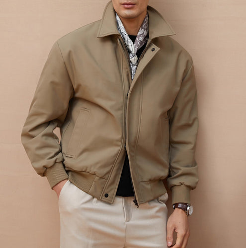 Herren klassische Harrington-Jacke mit Reißverschluss und Rippbündchen Nord Taschen