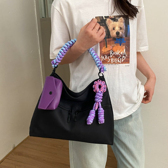 Damen Umhängetasche mit kreativem Kordelzug und praktischen Details Nord Taschen
