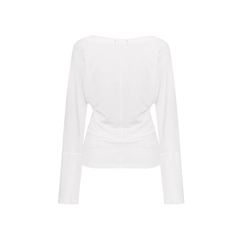 Damen Lagen-Langarmshirt mit integriertem Neckholder und Vintage-Grafik Nord Taschen
