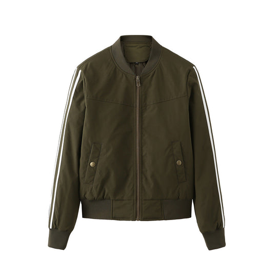 Damen sportliche Bomberjacke mit modischen Seiteneinsätzen und elastischen Bündchen Nord Taschen