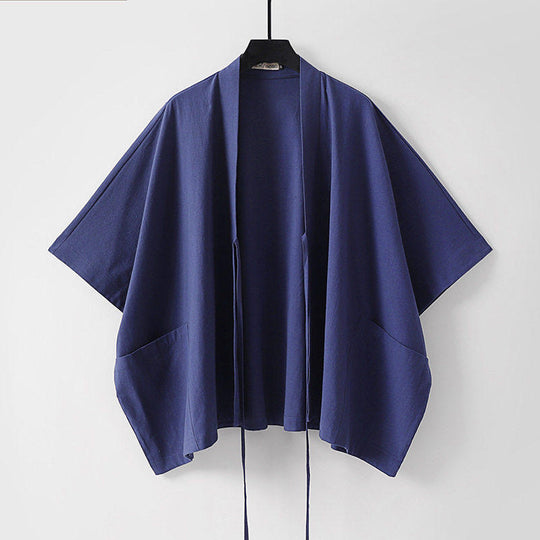 Damen Oversize Kimono-Cardigan mit Bindeband und aufgesetzten Taschen Nord Taschen