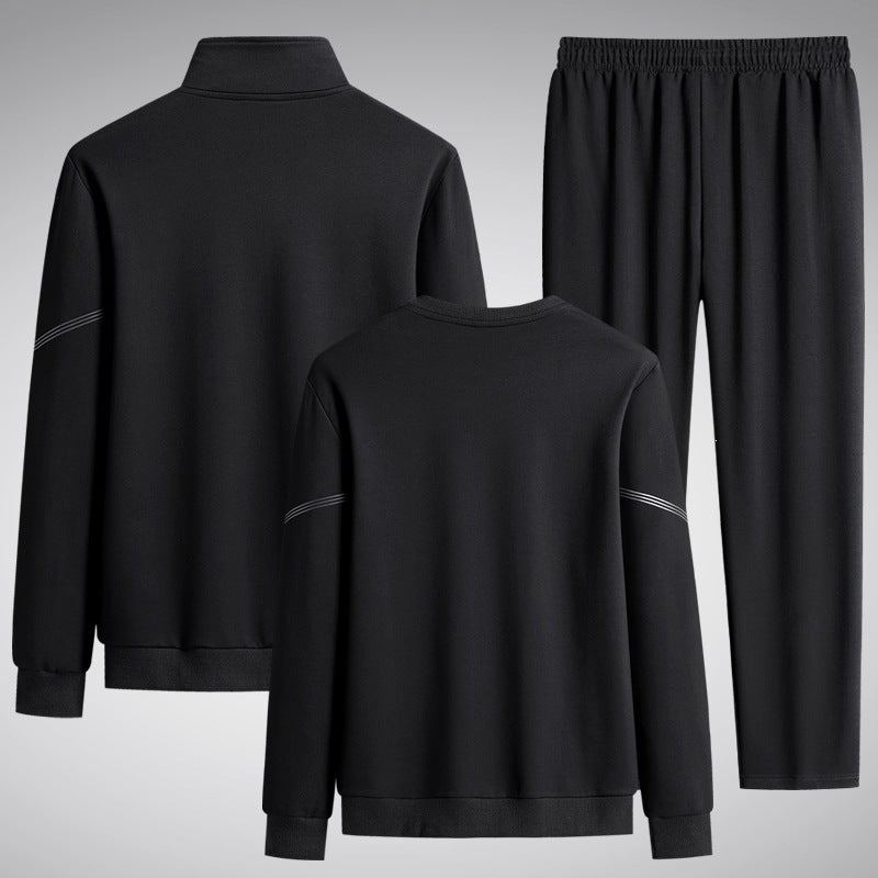 Herren Dreiteiliges Performance-Trainingsset mit Stehkragen-Zipjacke, Rundhals-Sweater & tapered Jogginghose Nord Taschen