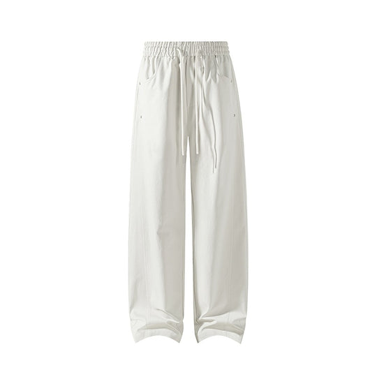 Damen Weit geschnittene Loungehose mit Kordelzug, hoher Taille und tiefen Eingrifftaschen Nord Taschen