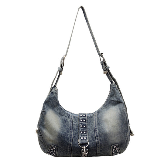 Damen lässige Denim Hobo-Tasche mit modischen Details Nord Taschen