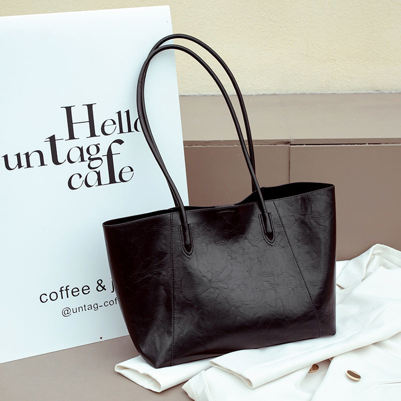 Damen elegante Shopper-Tasche mit hochwertiger Ledertextur Nord Taschen