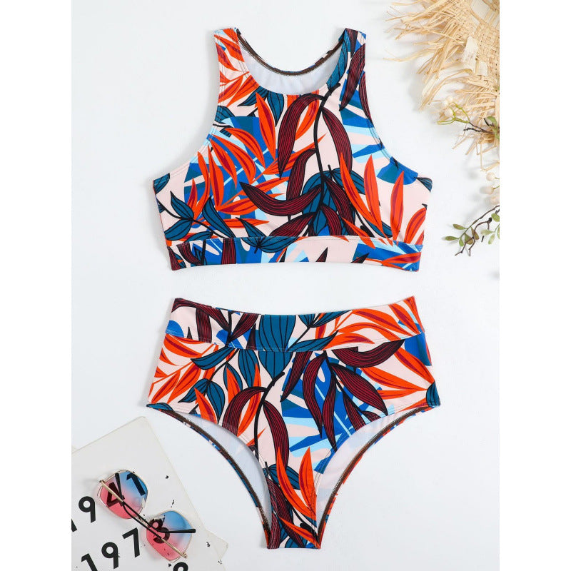 Damen Bikini-Set mit hohem Bund und sportlichem Oberteil Nord Taschen