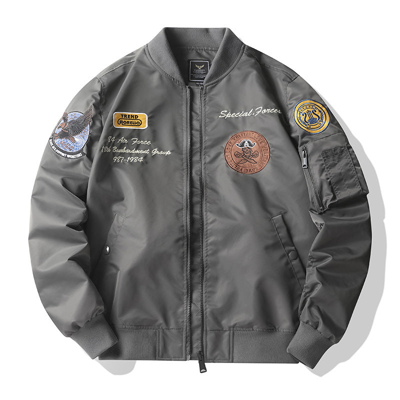 Herren Pilotenblouson mit Military‑Patches, Ärmeltasche und winddichter Nylon‑Optik Nord Taschen