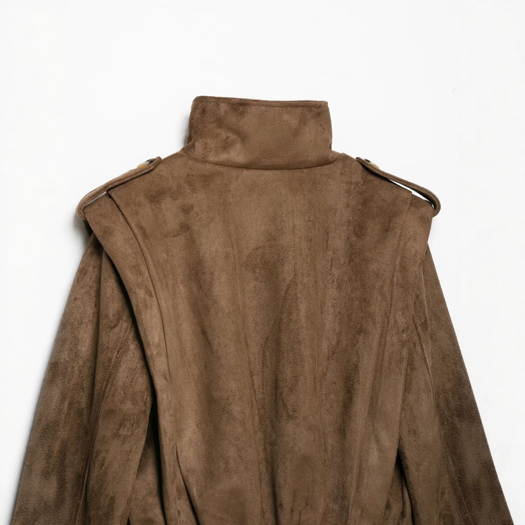 Damen Kurzjacke im Matrosen- und Military-Mix mit hohem Stehkragen, Epauletten und tailliertem Gummizug Nord Taschen