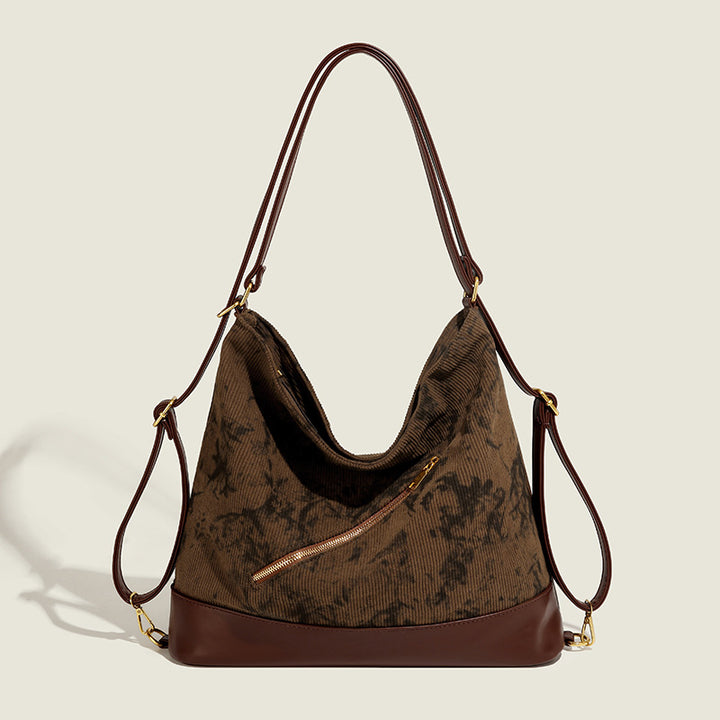 Damen Hobo-Tasche aus hochwertigem Baumwollmaterial mit dekorativem Reißverschluss Nord Taschen
