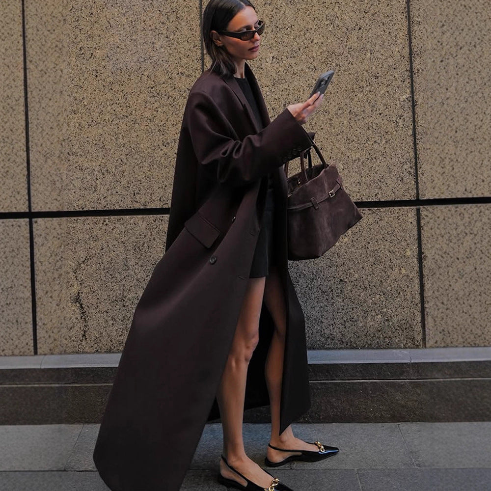 Damen Lange Oversized Jacke Nord Taschen