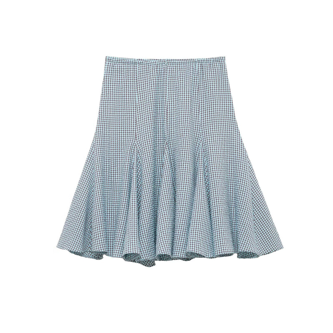 Damen Zarte Langarm‑Bluse aus Crinkle‑Chiffon mit tiefem V‑Ausschnitt, Smok‑Taille und Volantsaum Nord Taschen