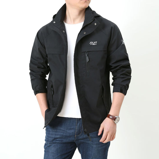 Herren Leichte Softshell-Utilityjacke mit Kapuze, winddichter Shell und Mehrfachtaschen Nord Taschen
