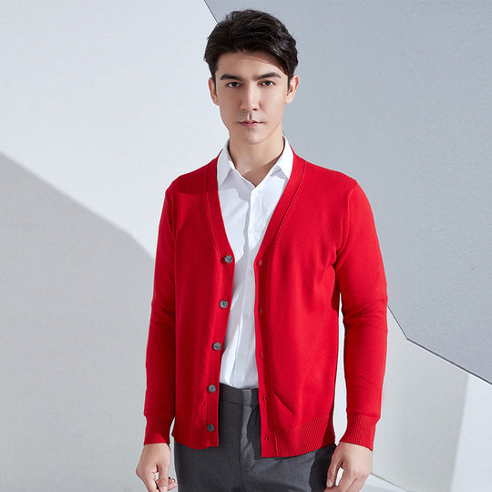 Herren Leichter Feinstrick-Cardigan mit V‑Ausschnitt und Business‑Silhouette Nord Taschen
