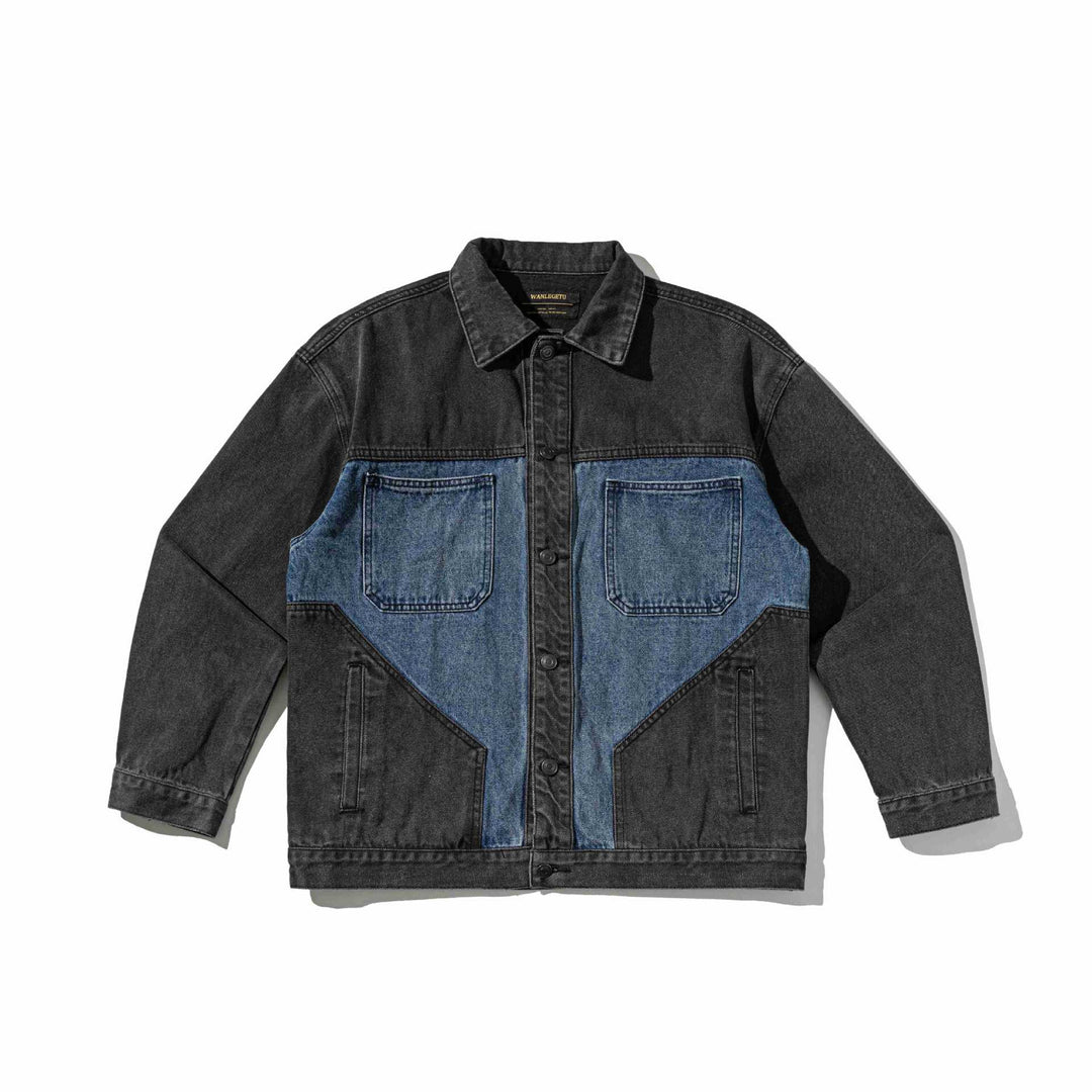Unisex Denim-Workwear-Overshirt im kastigen Schnitt mit kontrastierten Brusttaschen Nord Taschen