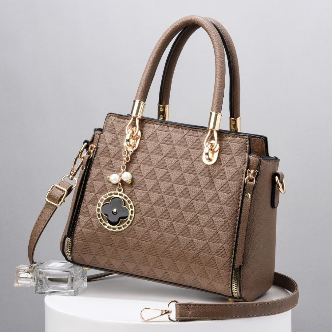 Damen Designer-Handtasche mit geometrischem Schmuckmuster und abnehmbarem Tragegurt Nord Taschen