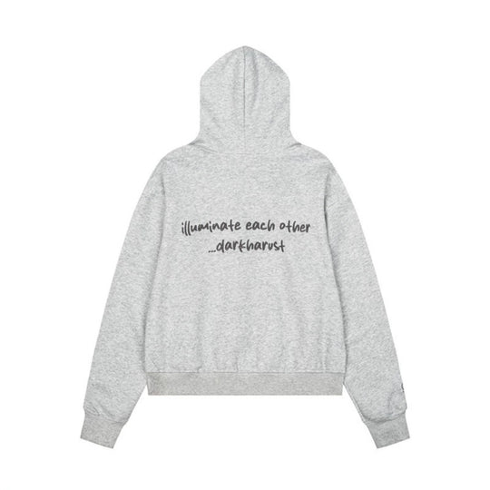 Damen Kapuzensweatjacke mit durchgehendem Reißverschluss leichter French‑Terry Stickfigur‑Print und Kängurutaschen Nord Taschen