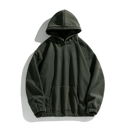Unisex Oversize Fleece-Hoodie mit elastischem Saum und aufgesetzter Kängurutasche Nord Taschen