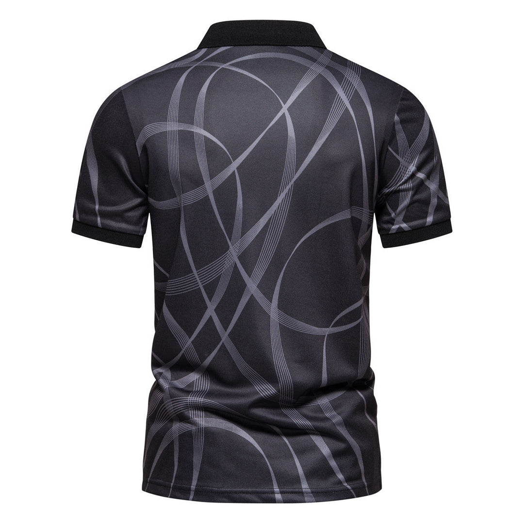Herren Poloshirt mit modernem grafischen Muster und atmungsaktiver Textiltechnologie Nord Taschen