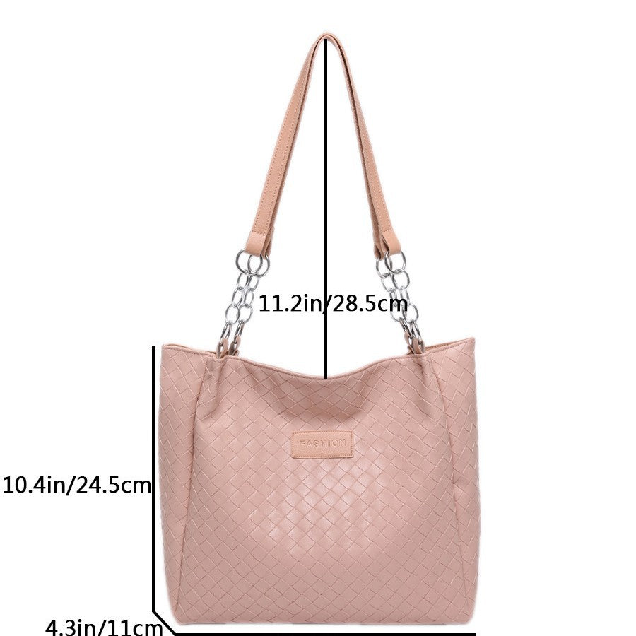 Damen modische Umhängetasche mit geflochtenem Design und eleganten Kettenakzenten Nord Taschen