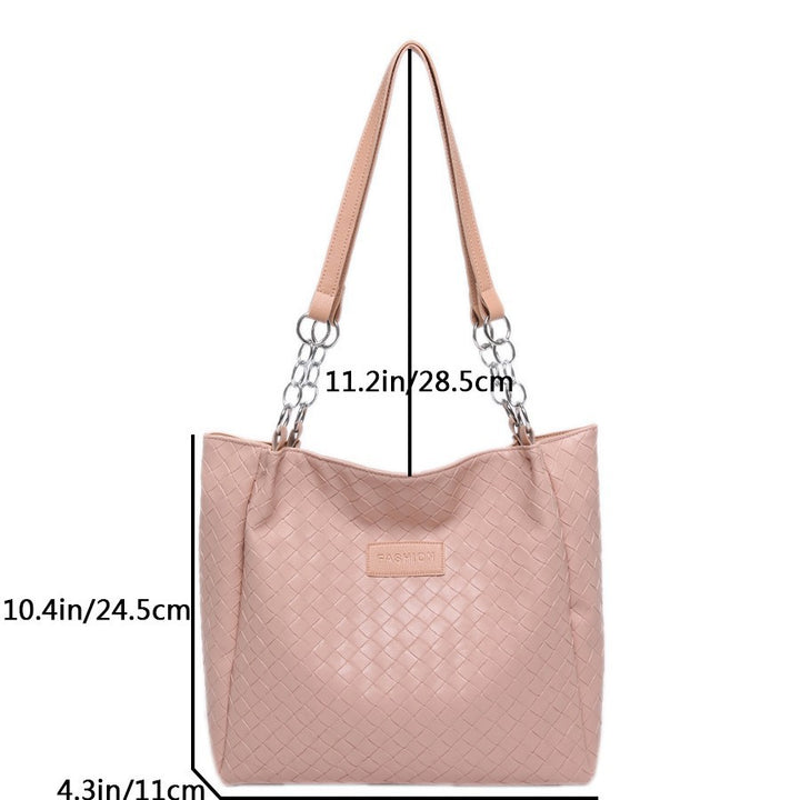 Damen modische Umhängetasche mit geflochtenem Design und eleganten Kettenakzenten Nord Taschen