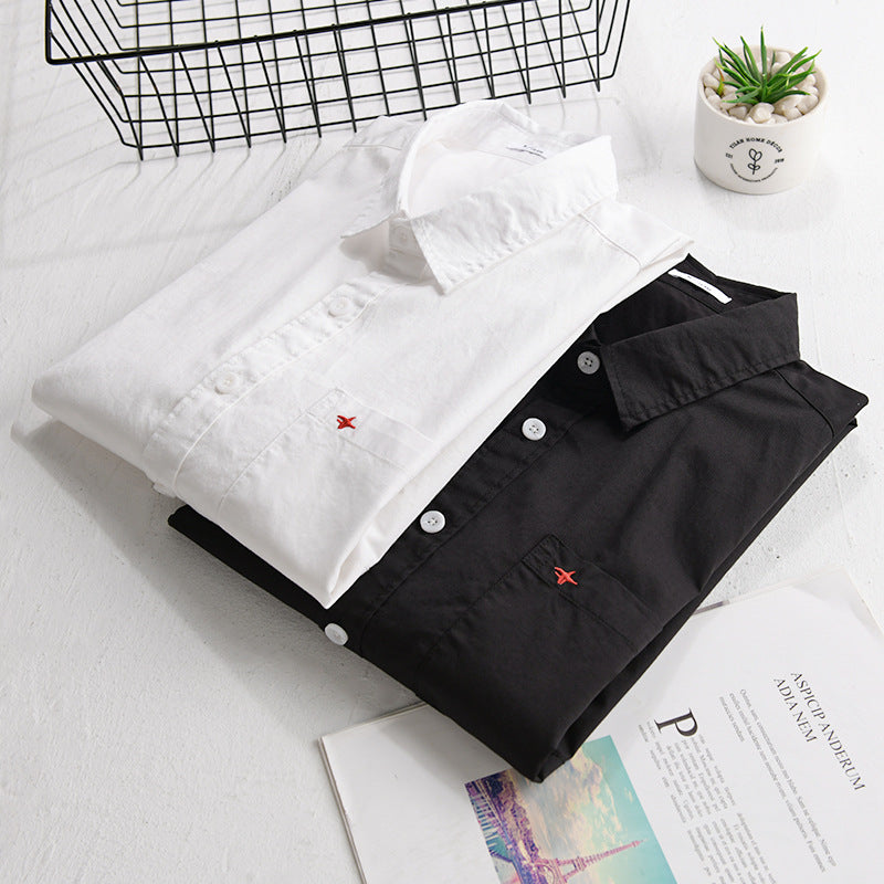 Herren Leichtes Baumwollhemd im Overshirt‑Stil mit Kentkragen, Brusttasche und dezenter Mini‑Stickerei Nord Taschen