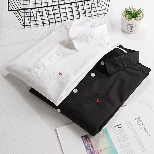 Herren Leichtes Baumwollhemd im Overshirt‑Stil mit Kentkragen, Brusttasche und dezenter Mini‑Stickerei Nord Taschen