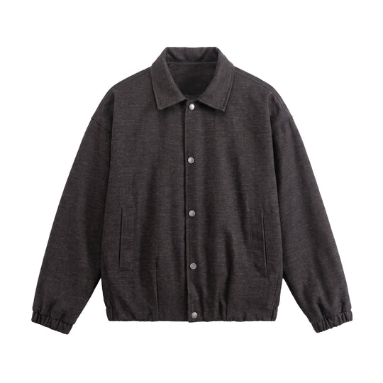 Herren Kurz geschnittener Wollmix‑Blouson mit verdeckter Druckknopfblende Nord Taschen