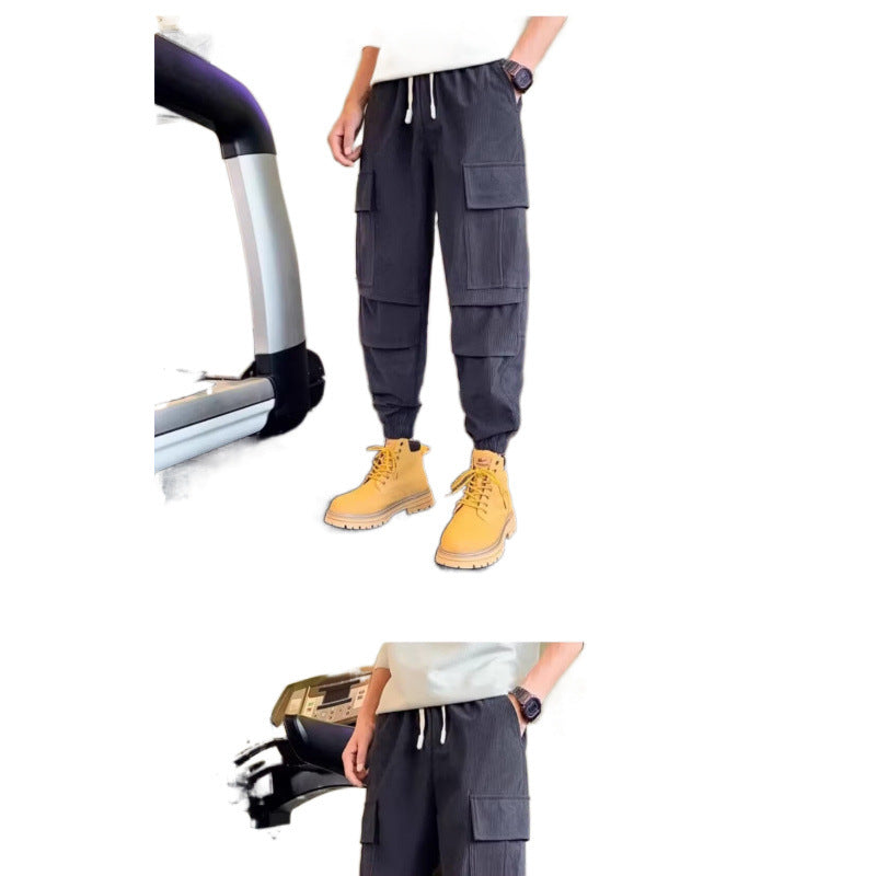 Herren Cargo-Jogginghose aus Cordoptik mit Mehrfach‑Taschen und elastischem Saum Nord Taschen