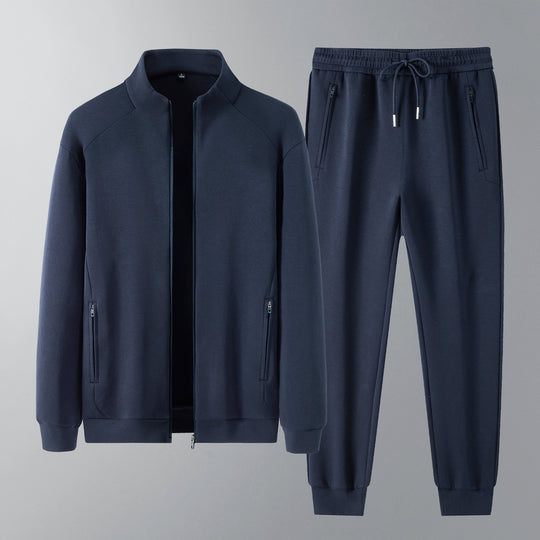Herren Zweiteiliges minimalistisches Jogging‑Set mit Stehkragen, Zwei-Wege‑Reißverschluss & Reißverschlusstaschen Nord Taschen