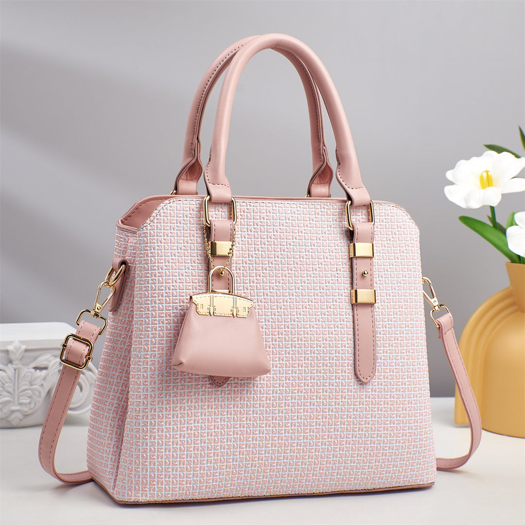 Damen klassische Handtasche mit strukturiertem Design und abnehmbarer Clutch Nord Taschen
