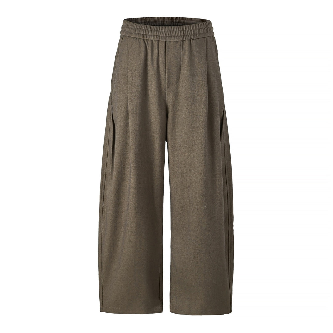 Damen Hochtaillierte Culotte-Hose mit weitem Bein und elastischem Bund Nord Taschen