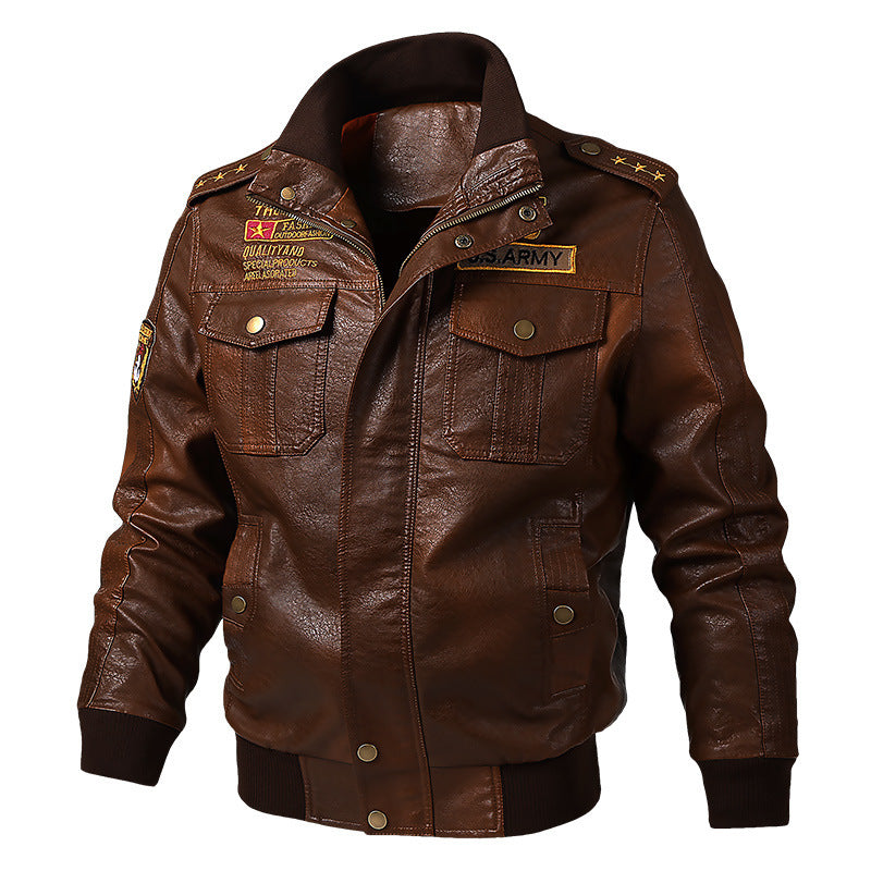 Herren Military-inspirierter Aviator-Blouson mit Schulterepauletten und Pattentaschen Nord Taschen