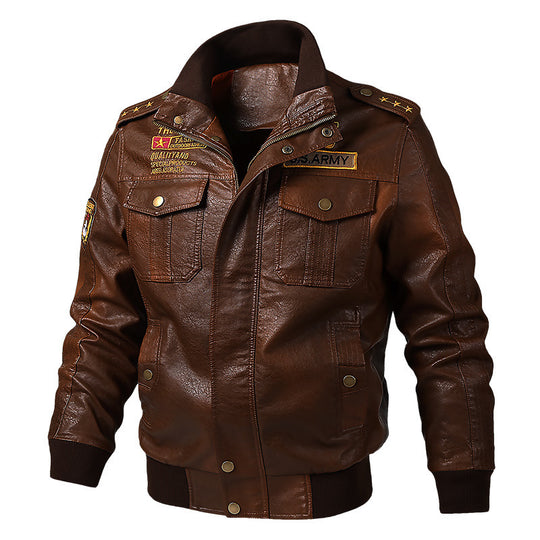 Herren Military-inspirierter Aviator-Blouson mit Schulterepauletten und Pattentaschen Nord Taschen