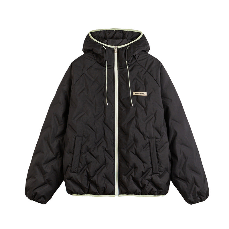 Unisex Wattierte Kapuzenjacke im Boxy-Schnitt mit kontrastkanten und elastischem Saum Nord Taschen