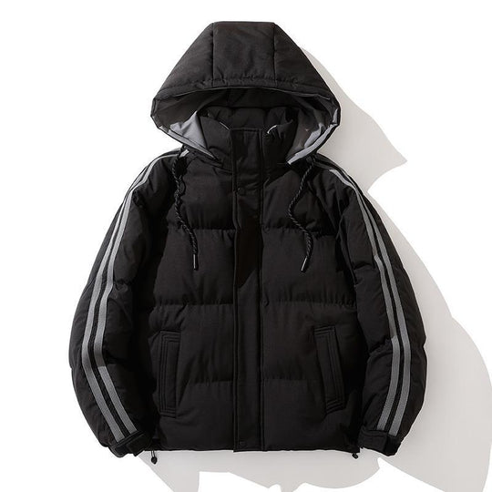 Unisex Wattierte Kapuzenjacke mit Kordelzug und Kontraststreifen Nord Taschen