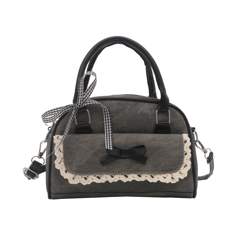 Damenhandtasche mit exquisiten Rüschen und kreativem Schleifendetail Nord Taschen