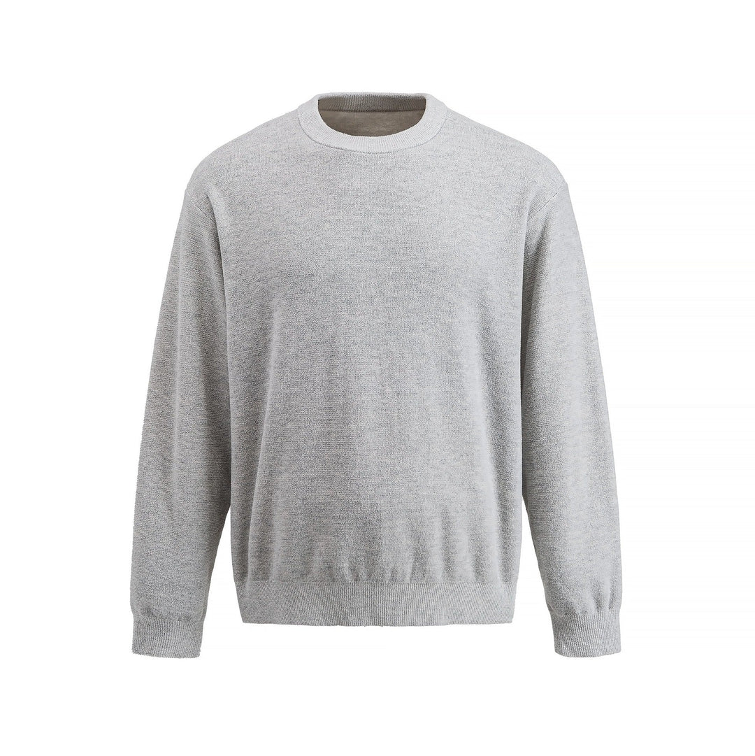 Herren Feiner Rundhals‑Sweatpullover aus Terry‑Frottee mit geripptem Saum Nord Taschen