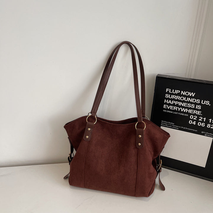 Damen Shopper-Tasche aus weichem Veloursleder mit eleganten Tragegriffen Nord Taschen