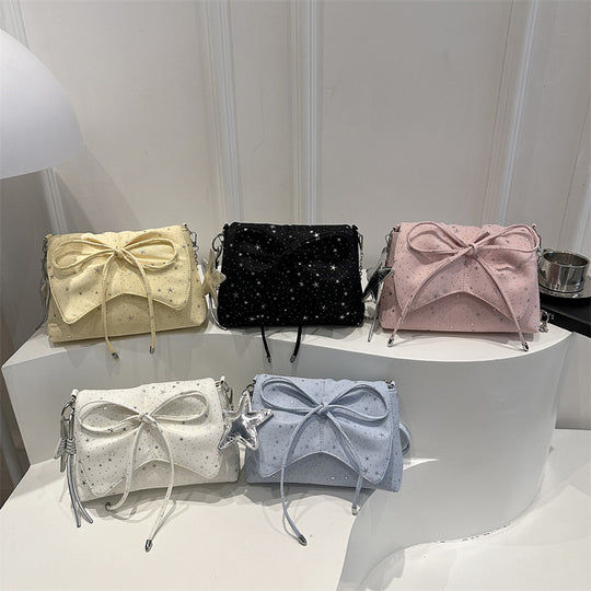 Damen Clutch-Tasche mit verspieltem Sternenmotiv und elegantem Kordelzug Nord Taschen