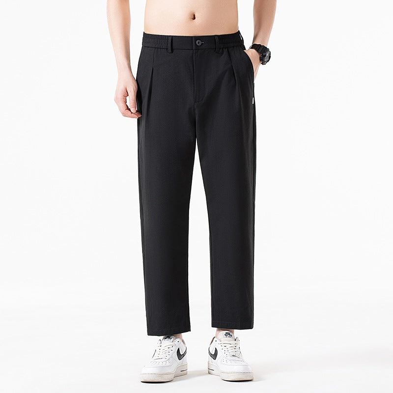 Herren Cropped-Hose mit weitem Bein, halb-elastischem Bund und Bügelfalte Nord Taschen