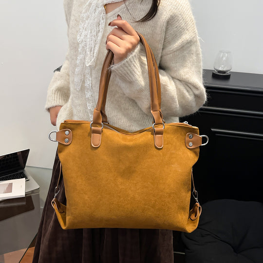 Damen elegante Hobo-Tasche aus luxuriösem Wildleder mit verstellbarem Schulterriemen Nord Taschen