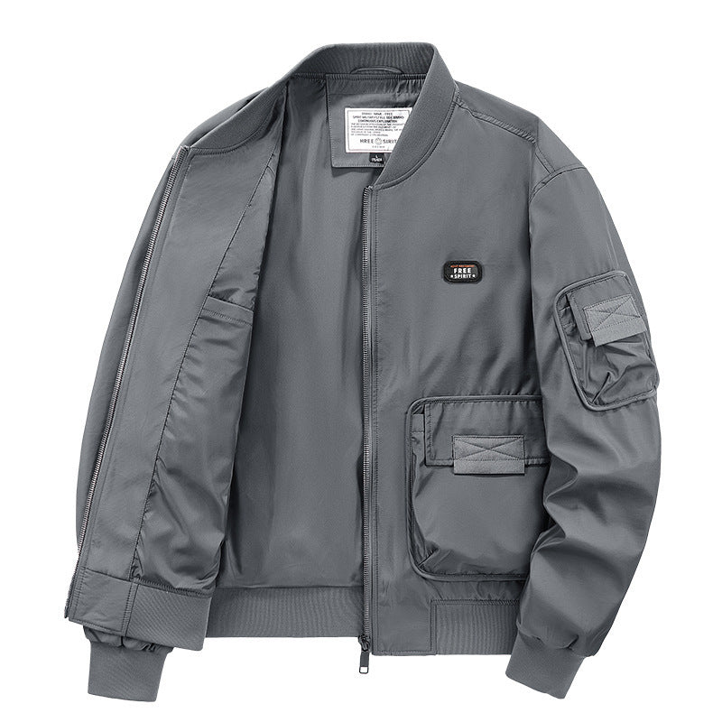 Herren leichter Nylon-Bomber mit Utility‑Taschen, Ärmel‑Organizer und geripptem Saum Nord Taschen