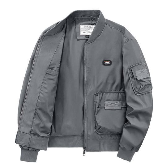Herren leichter Nylon-Bomber mit Utility‑Taschen, Ärmel‑Organizer und geripptem Saum Nord Taschen