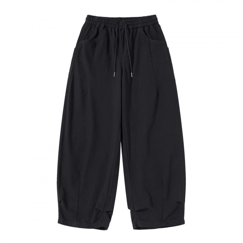 Damen Weite Cropped-Hose mit Tunnelzugbund, Ballon-Silhouette und aufgesetzten Taschen Nord Taschen