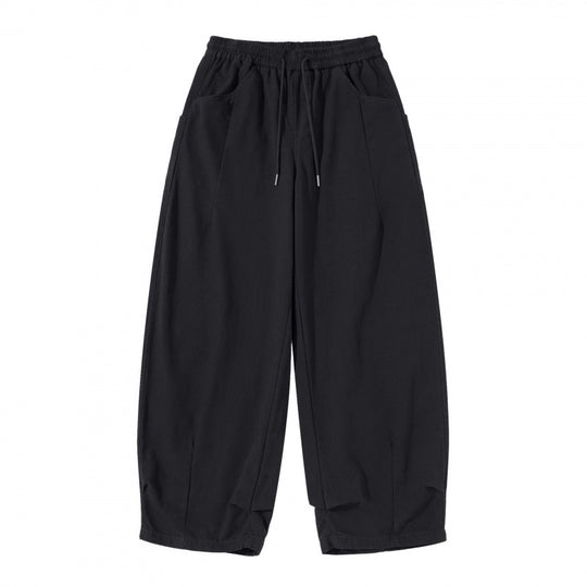 Damen Weite Cropped-Hose mit Tunnelzugbund, Ballon-Silhouette und aufgesetzten Taschen Nord Taschen