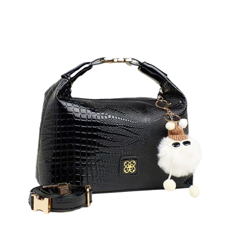 Damen Handtasche mit strukturiertem Krokodilleder und abnehmbarem Tragegurt Nord Taschen