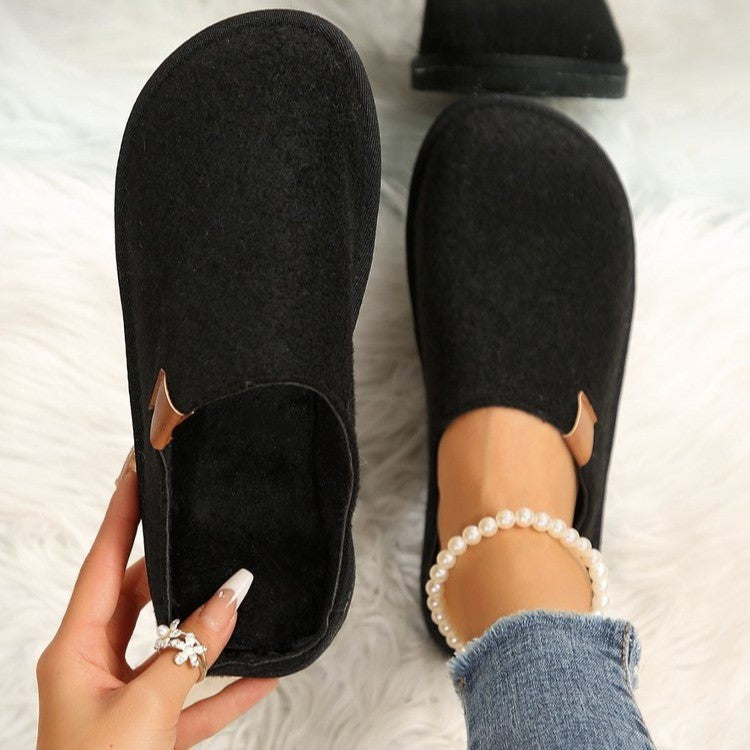 Damen Gefütterte Wolloptik-Hausschuh-Mules mit Teddyfutter und rutschfester Laufsohle Nord Taschen