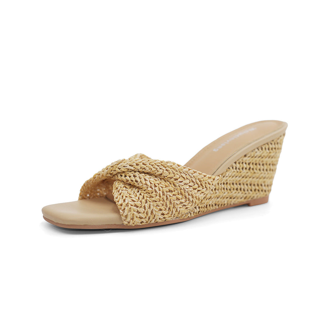 Damen Keil-Sandalen mit geflochtener Vorderpartie Nord Taschen