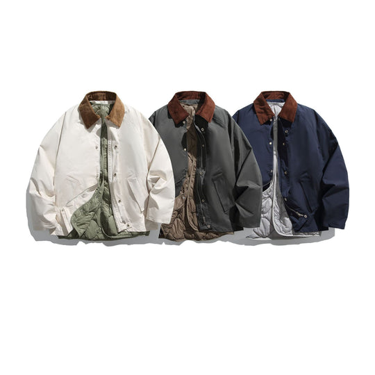 Herren Winddichter Blouson mit Cordkragen und herausnehmbarer Stepp-Innenseite Nord Taschen